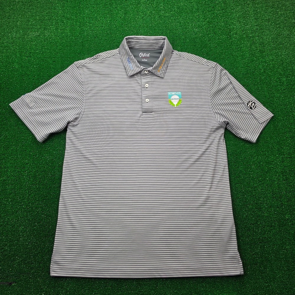 Oxford America Redeemed Golf For Good Striped Performance Polo Shirt Mens Large